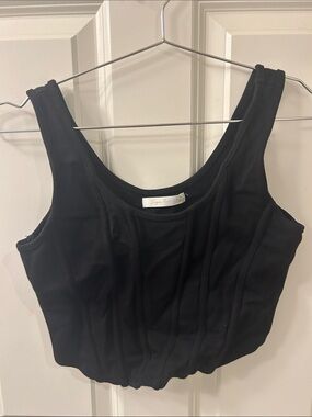 Sage Rae Black Structured Tank Crop Top